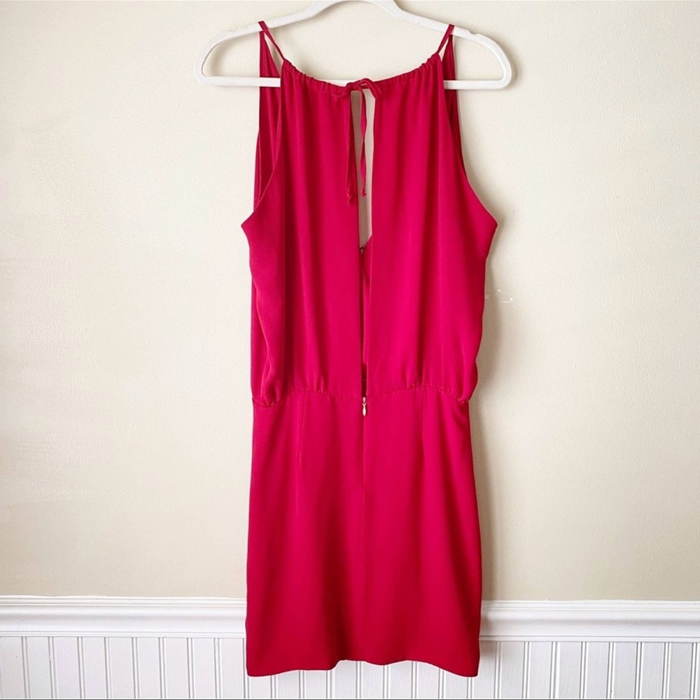 Helena Quinn red wrap dress size M silk poly blend - Picture 7 of 9